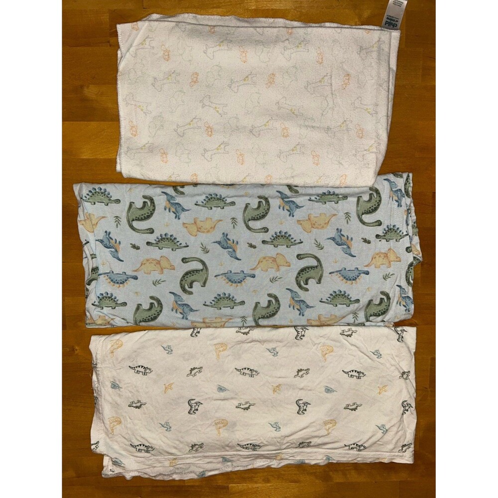 Baby Boy Receiving Blanket Lot of 3